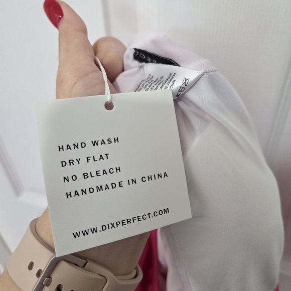 Dixperfect Retro 80s/90s Hot Pink One Piece Swimsuit Size M - Picture 9 of 10